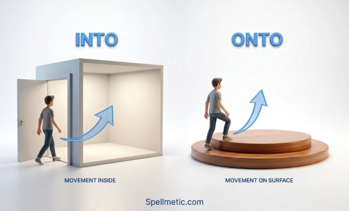 onto or into